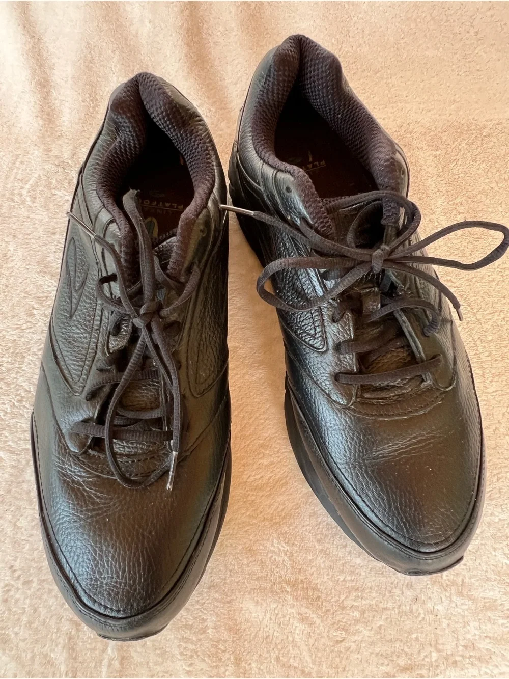 Brooks Addiction Walker 2 Black Leather Walking Shoes 14 2E Wide